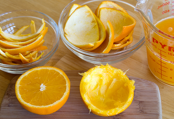 orange wedge peeled
